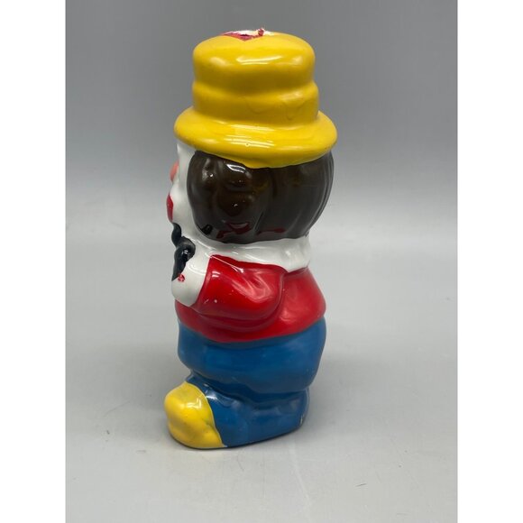 clown figurine glass hat yellow blue collectable 5.5" READ - Picture 4 of 6